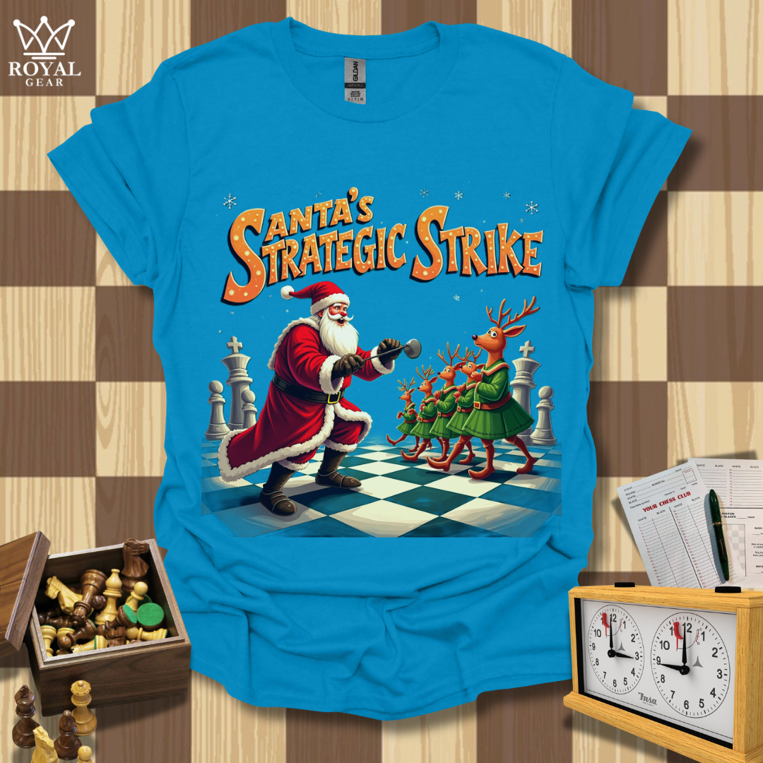 The Strategic Santa Strike Chess T-Shirt