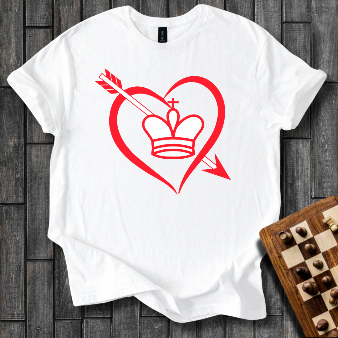 King In a Heart Chess T-Shirt