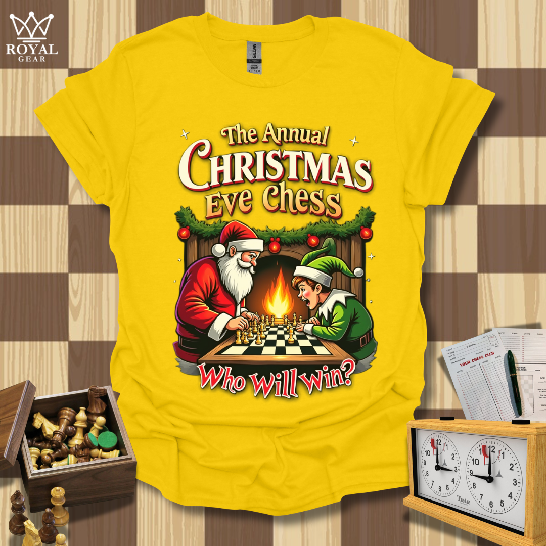 Santa vs. Elf: Chess Edition T-Shirt