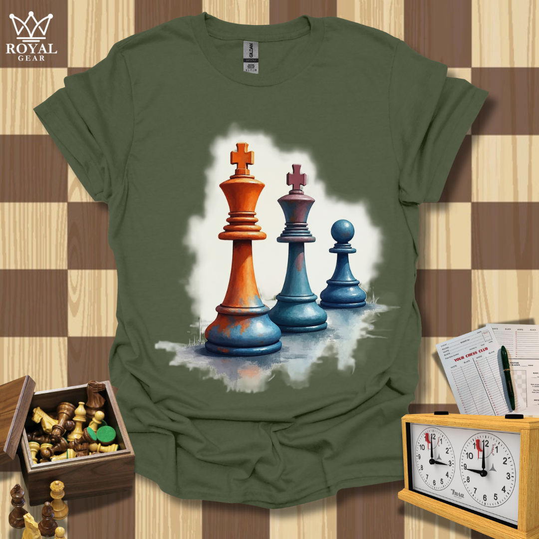 Grunge Elegance Chess T-Shirt