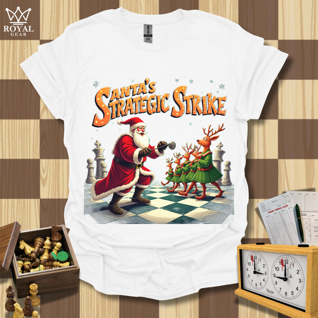 The Strategic Santa Strike Chess T-Shirt