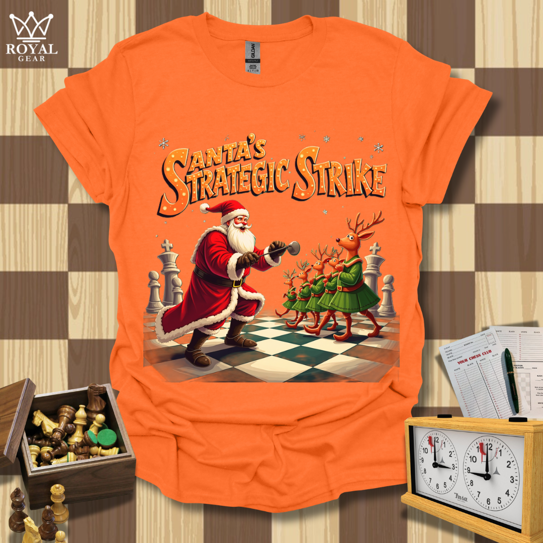 The Strategic Santa Strike Chess T-Shirt