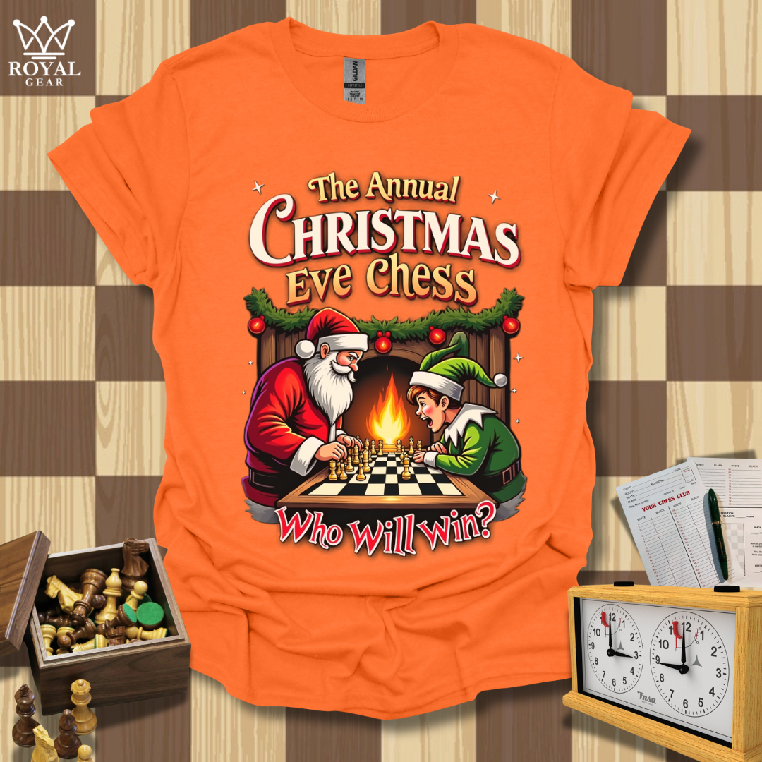 Santa vs. Elf: Chess Edition T-Shirt